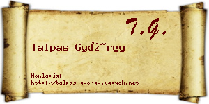 Talpas György névjegykártya