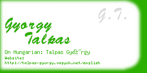 gyorgy talpas business card